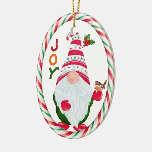 Funny Gnome Joy Kinder kerstversiering Keramisch Ornament (Links)