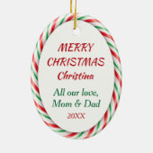 Funny Gnome Joy Kinder kerstversiering Keramisch Ornament (Achterkant)