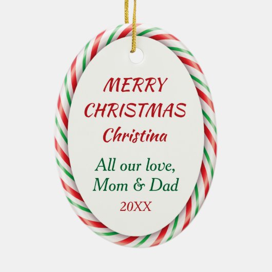 Funny Gnome Joy Kinder kerstversiering Keramisch Ornament (Achterkant)