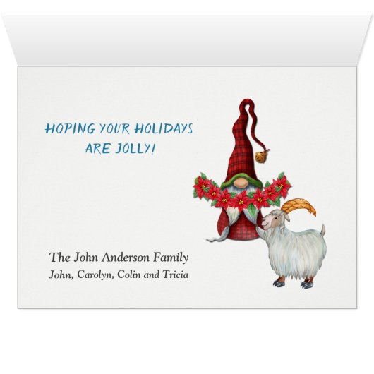 Funny Gnome-kerstkaartje (Binenzijde Horizontaal (Onderkant))