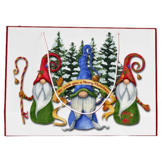 Funny Gnome Kerstwens Groot Cadeauzakje (Achterkant)