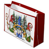 Funny Gnome Kerstwens Groot Cadeauzakje (Voorkant Gekanteld)