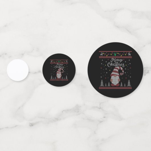 Funny Gnome Merry Kerstmis Confetti (Voorkanten)