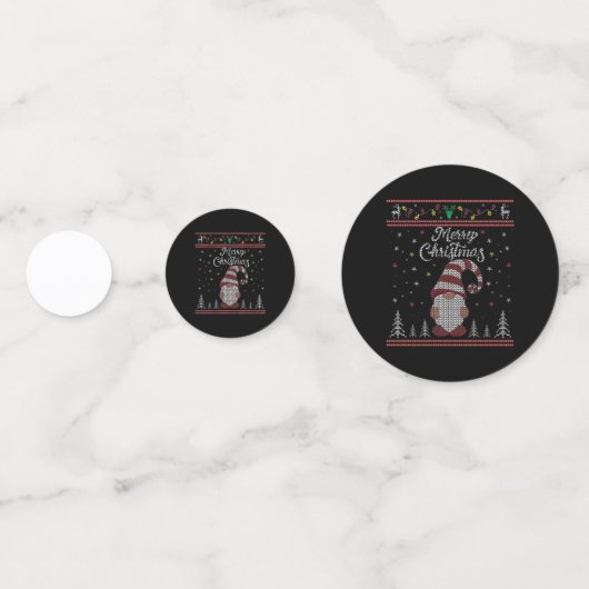 Funny Gnome Merry Kerstmis Confetti (Achterkanten)