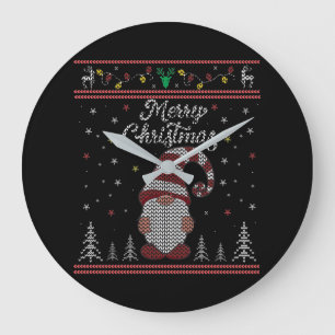 Funny Gnome Merry Kerstmis Grote Klok