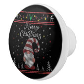 Funny Gnome Merry Kerstmis Keramische Knop (Rechts)