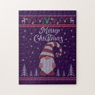 Funny Gnome Merry Kerstmis Legpuzzel