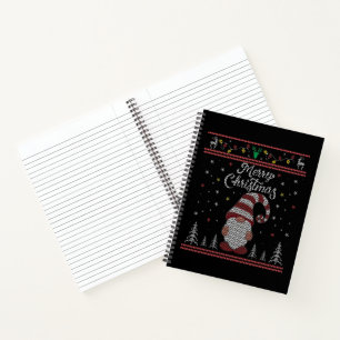 Funny Gnome Merry Kerstmis Notitieboek