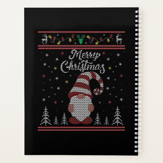 Funny Gnome Merry Kerstmis Planner (Achterkant)