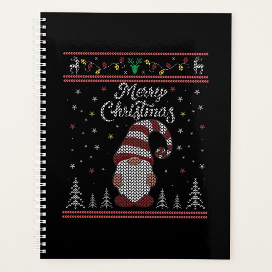 Funny Gnome Merry Kerstmis Planner (Voorkant)
