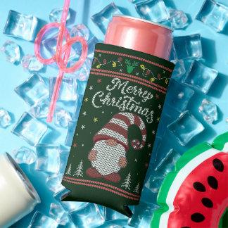 Funny Gnome Merry Kerstmis Seltzer Blikjeskoeler