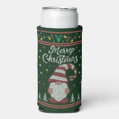 Funny Gnome Merry Kerstmis Seltzer Blikjeskoeler (Seltzer Voorkant)