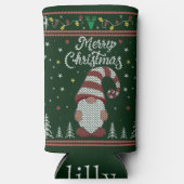 Funny Gnome Merry Kerstmis Seltzer Blikjeskoeler (Voorkant)