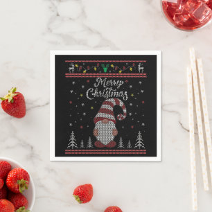 Funny Gnome Merry Kerstmis Servet