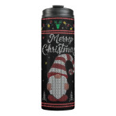 Funny Gnome Merry Kerstmis Thermosbeker (Voorkant)