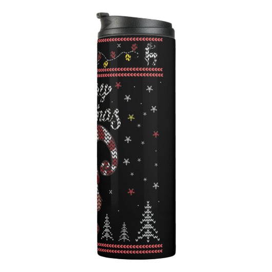 Funny Gnome Merry Kerstmis Thermosbeker (Geroteerd rechts)