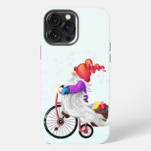 Funny Gnome met Bike en Gifts - Kerstmis iPhone 13 Pro Max Hoesje