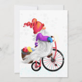 Funny Gnome met Bike en Gifts - Vrolijk kerstfeest (Achterkant)