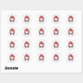 Funny Gnome met Garland Festive Kerstmis Ronde Sticker (Vel)