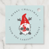 Funny Gnome met Reindeer Antlers kerstmint Bedankjes Labels (Achterkant)
