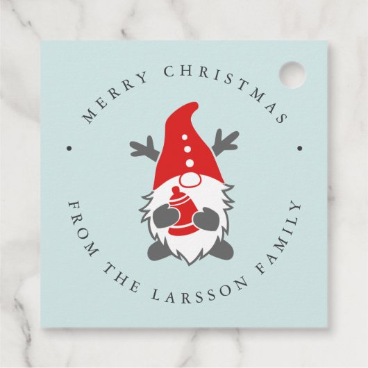 Funny Gnome met Reindeer Antlers kerstmint Bedankjes Labels (Achterkant)