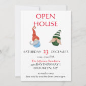 Funny Gnome Party Invitation – Whimsical Cute  Kaart (Achterkant)