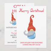Funny Gnome Party Invitation – Whimsical Cute  Kaart (Voorkant / Achterkant)