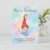 Funny Gnome Party Invitation – Whimsical Cute  Kaart (Staand voorkant)