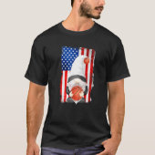 Funny Gnome Patriotic American Flag voor Proud Bas T-shirt (Voorkant)