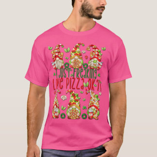 Funny Gnome Pizza Birthday Party Design for Girls T-shirt