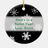 Funny Gnome Pun Kerstmis Keramisch Ornament (Achterkant)