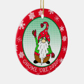 Funny Gnome Pun Kerstmis Keramisch Ornament (Rechts)