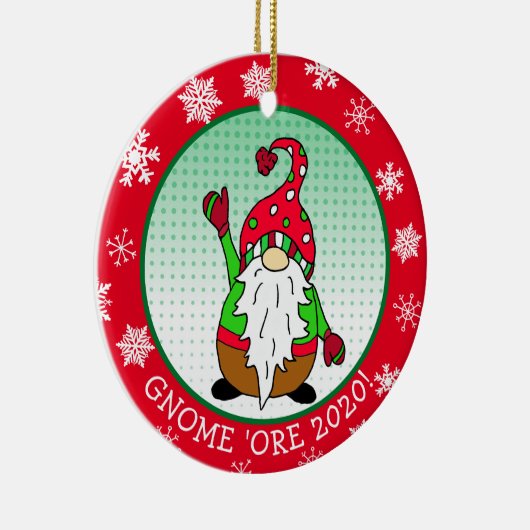 Funny Gnome Pun Kerstmis Keramisch Ornament (Rechts)