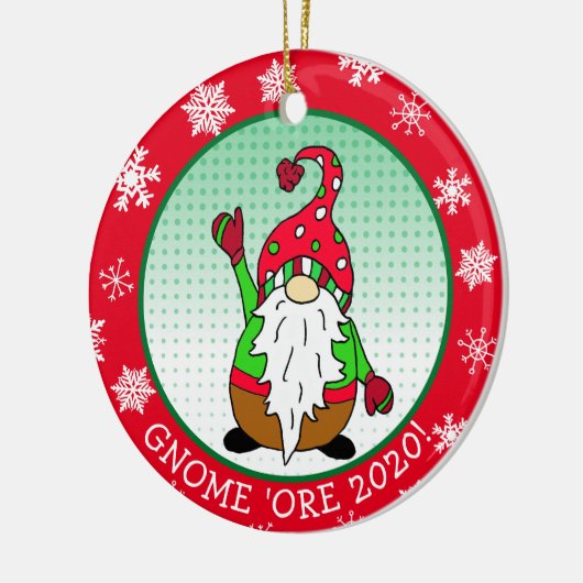 Funny Gnome Pun Kerstmis Keramisch Ornament (Links)