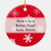 Funny Gnome Pun Kerstmis Keramisch Ornament (Achterkant)