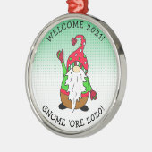 Funny Gnome Pun Kerstmis Metalen Ornament (Links)