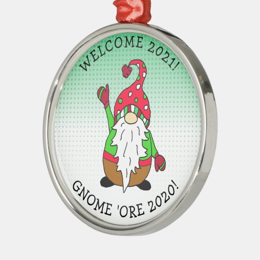 Funny Gnome Pun Kerstmis Metalen Ornament (Links)