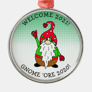 Funny Gnome Pun Kerstmis Metalen Ornament