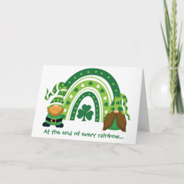 Funny Gnome Rainbow St Patrick's Day Kaart