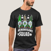 Funny Gnome Shenanigans Squad Shamrock St Patricks T-shirt (Voorkant)