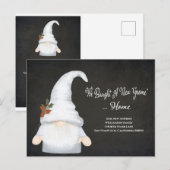 Funny Gnome We hebben nieuwe adresvakantie verplaa Aankondigingskaart (Voorkant / Achterkant)