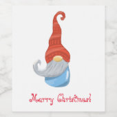 Funny gnome wijn etiket (Enkel label)
