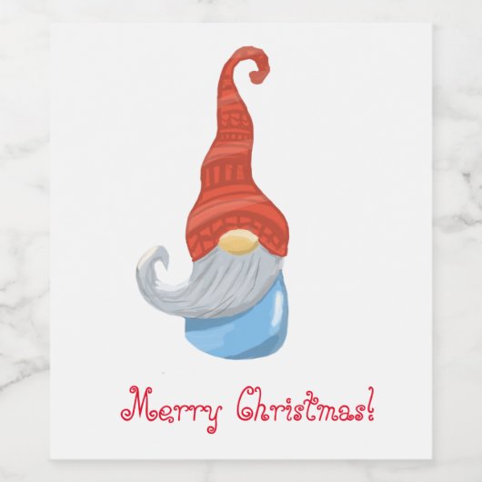 Funny gnome  wijn etiket (Enkel label)