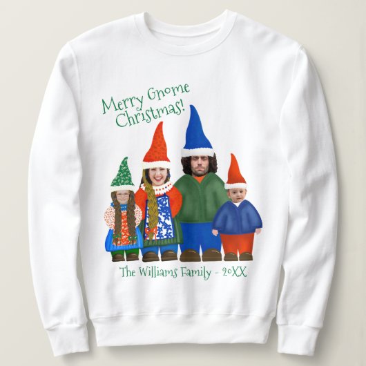 Funny Gnome Your Family Ugly met kerstkeuken Trui (Design voorkant)