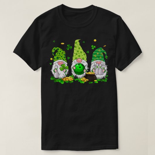Funny Gnomes Bowling Lover St Patrick's Day T-shirt (Design voorkant)