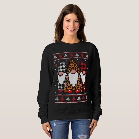 Funny Gnomes kerst-kutnomes in Ugly Sweater (Voorkant volledig)