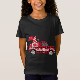 Funny Gnomes Lovers Red Truck hoort Happy Valenti T-shirt