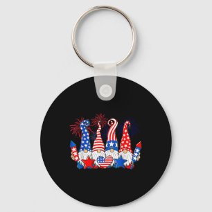 Funny Gnomes Patriotic American Flag Cute Gnomes 4 Sleutelhanger
