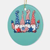 Funny Gnomes Patriotic American Flag Cute Gnomes Keramisch Ornament (Links)