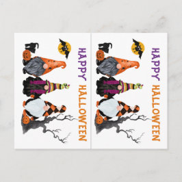 Funny Gnomes School Party Halloween Card Briefkaart